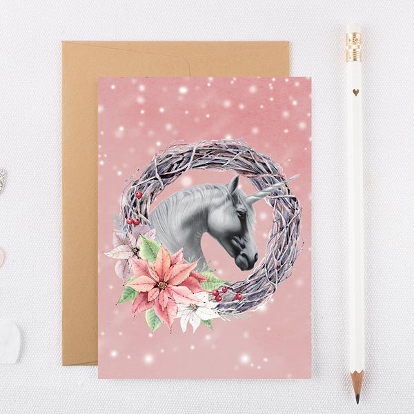 Greeting Card Unicorn Wreathe